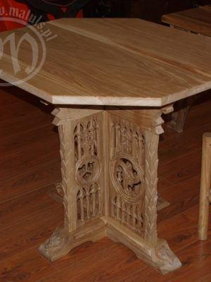 stół ośmiokątny drewniany